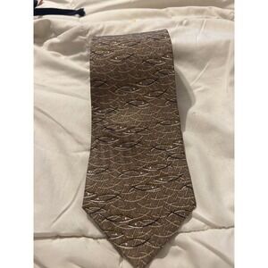 Christians Closet Mens Silk Fish Pattern Necktie Brown Formal Business Tie